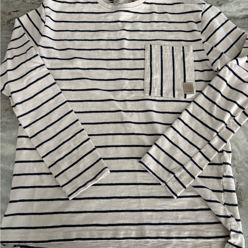 Zara Boys Striped Long Sleeve Kids Shirt size 11/12